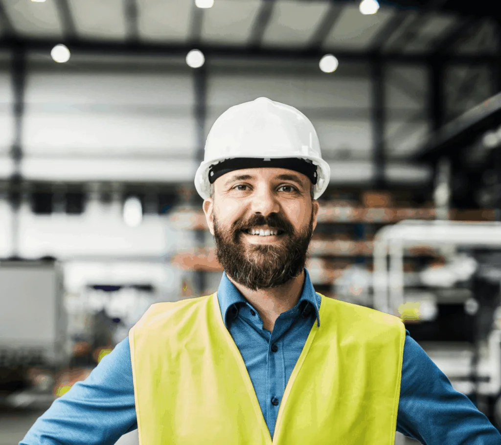 Montør arbeider med installasjon av installasjonsgulv i teknisk bygg med føring av kabler og tekniske installasjoner under gulvet