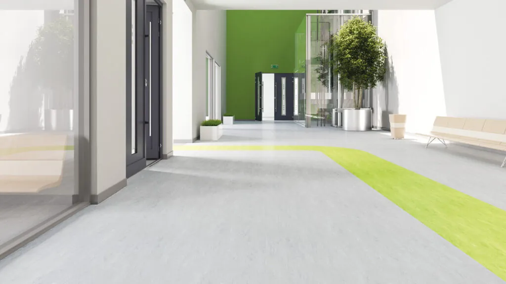 Blix Belegg 0005 STEEL er et homogent vinylbelegg for datagulv og installasjonsgulv