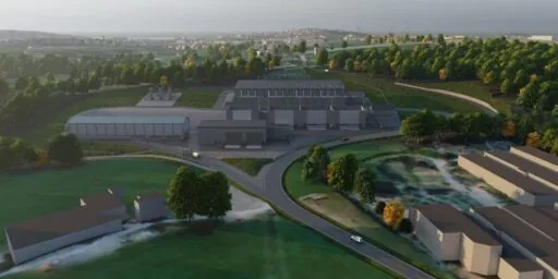 Illustrasjon av Krossberg transformatorstasjon ved Stølaheia i Stavanger.
