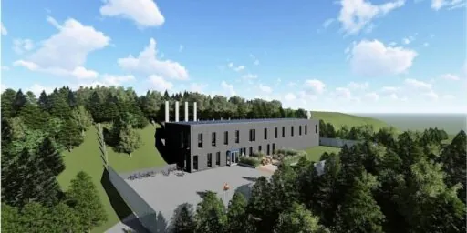 Illustrasjon av vannbehandlingsanlegget som skal bygges i Husebyskogen i Oslo.